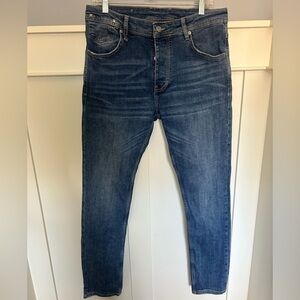 Valentino Spa Studded skinny jeans leather patch